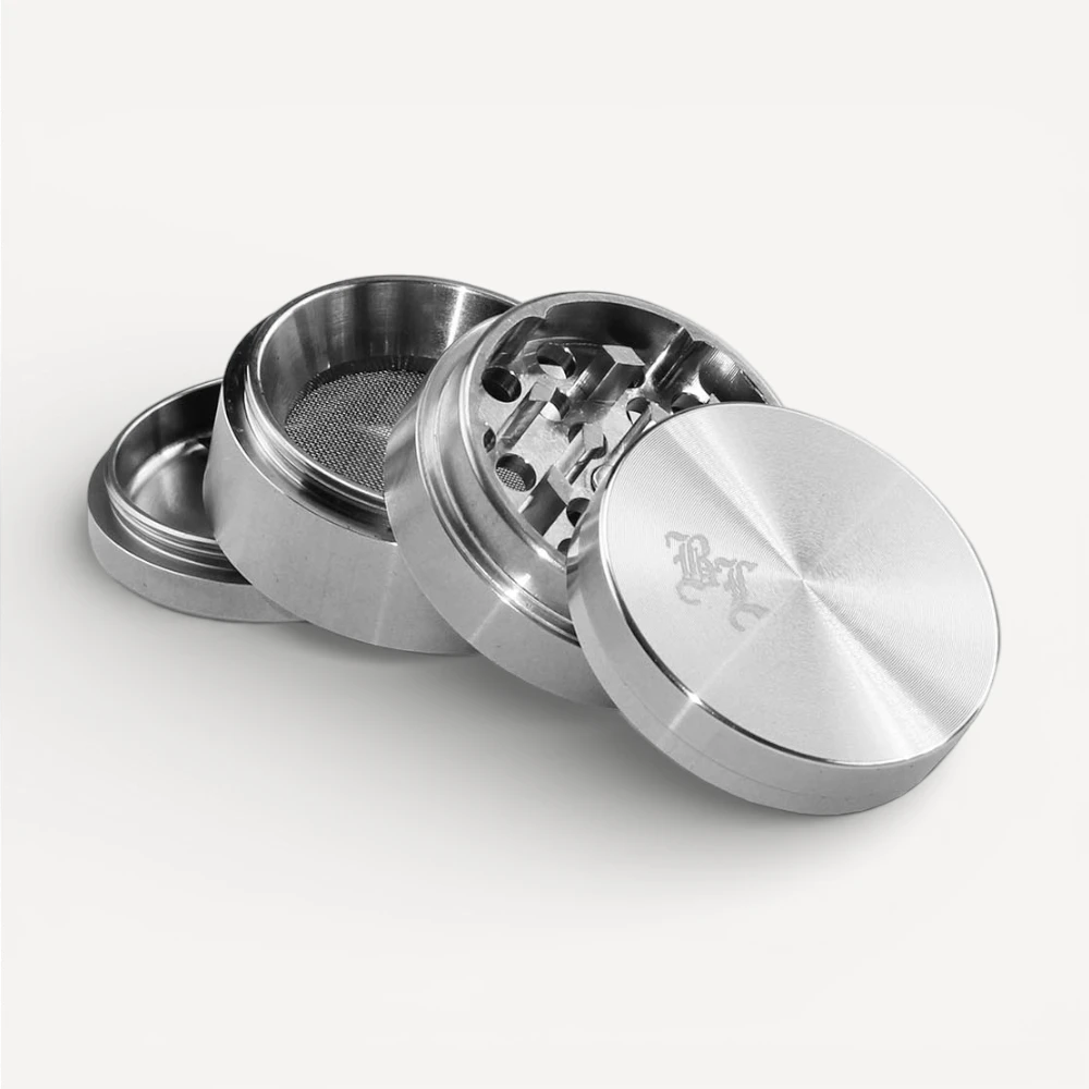 4-delt Black Leaf Grinder - Sølv