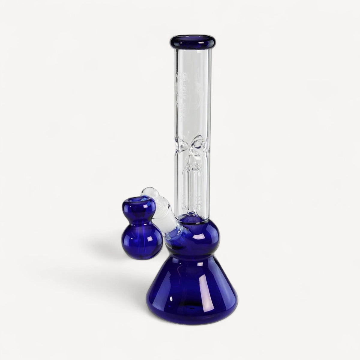 Glasbong percolator + askefanger - blå