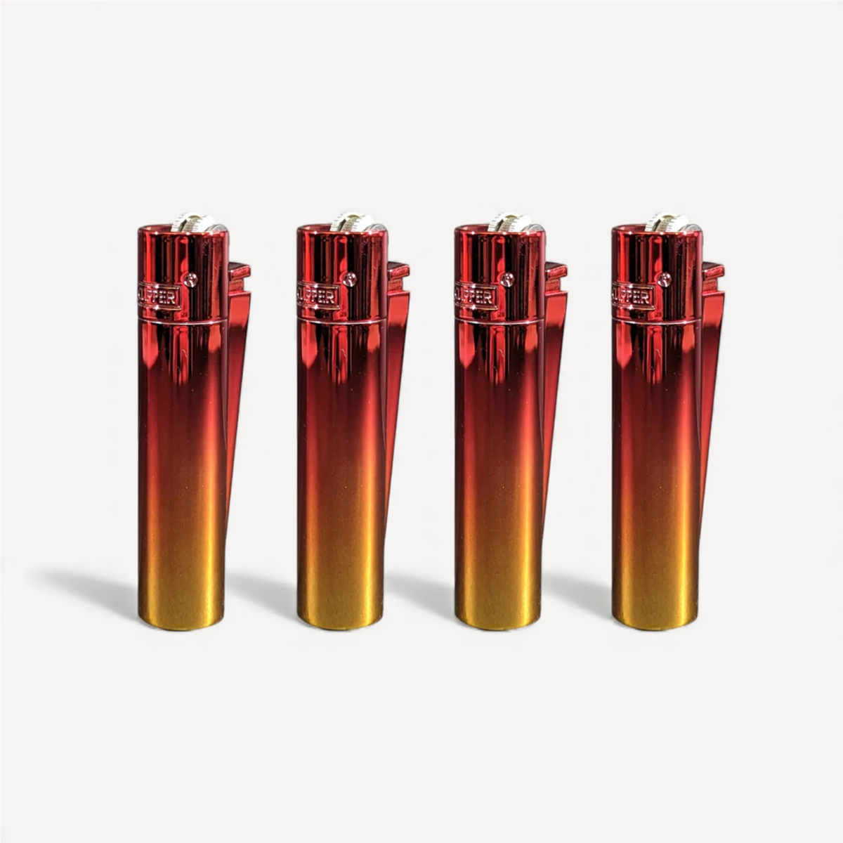 Metal Clipper Lighter - Rød/Gul