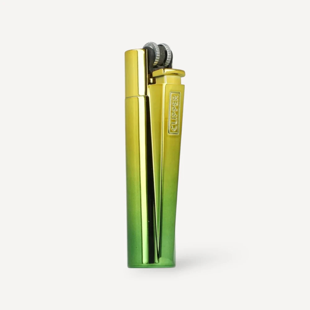 Metal Clipper lighter - guld/grøn