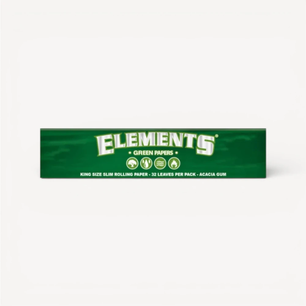 Elements - Green King Size Slim Papir